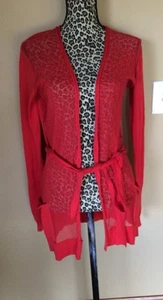 TED BAKER Lightweight Orange Knitted Wrap Open Cardigan Sweater ~S/M NWOT $89 - Picture 1 of 6