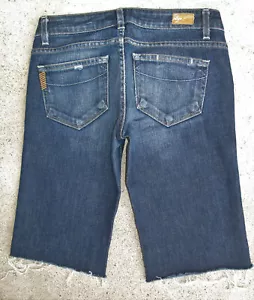 Pantalones Cortos de Denim Paige Jeans Laurel Corte Wm Talla 25 Azul Envejecido con Elástico - Imagen 1 de 9