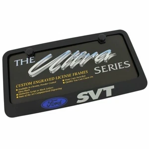 Ford SVT Silver Fill License Plate Frame (Black) - Picture 1 of 3