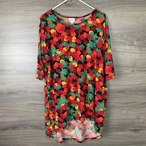 Blusa LulaRoe Irma Mujer Grande Multicolor Hoja Brillante Diseño Hawaiano - Imagen 1 de 6