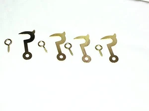 100x BRASS SIDE HOOK & SCREW EYE 19,25,32mm Picture Frame Jewelry Box Clasp - Picture 1 of 2