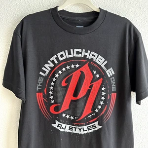 WWE AJ Styles Untouchable One Black Short Sleeve T Shirt - Men's Size M - Picture 1 of 6