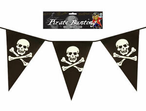 Pirate 12ft Bunting - 11 Flags - Plastic Party Teen/Kids Pennants Banner