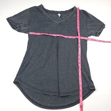 Z Supply Womens Classic Kasey Modal TShirt Short Sleeve Charcoal Gray Top V Neck