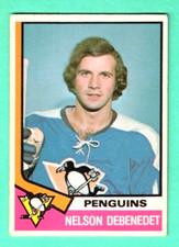 (1) NELSON DEBENEDET 1974-75 O-PEE-CHEE # 293 PENGUINS ROOKIE VG  CARD (H0481)