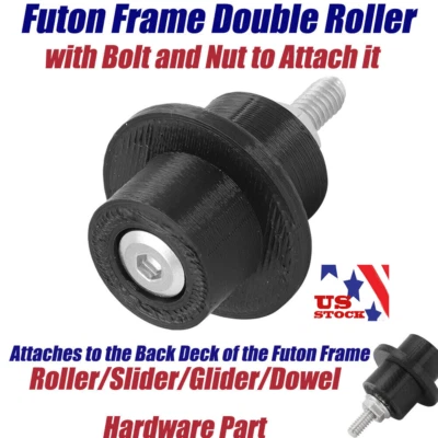 Marco de futón doble rodillo - se vende cada uno, deslizante, planeador - pasador - pieza de hardware EE. UU. Foto 1 de 4