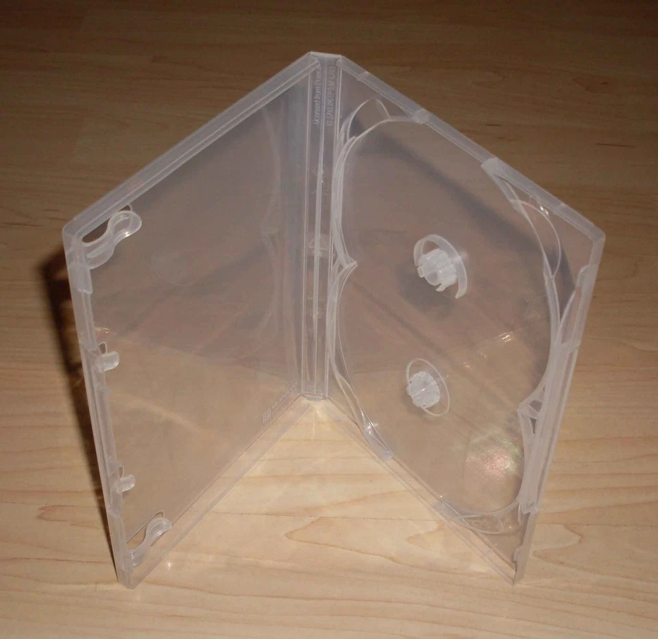 DVD Hülle Case 2-fach 2er DVDhülle Doppelhülle transparent durchsichtig 2 DVDs - Bild 1 von 1