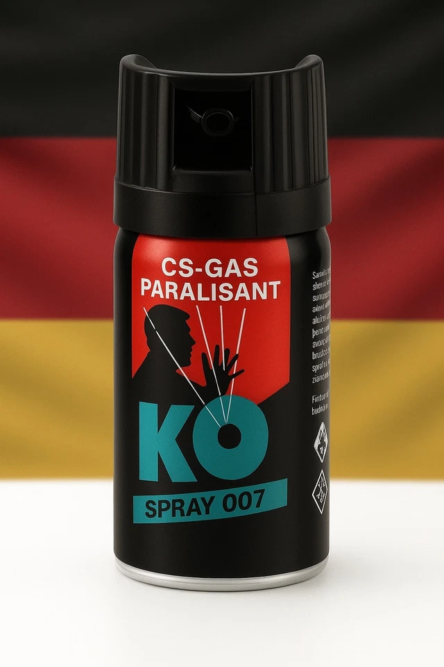 KO 007 KO CS-Gas Abwehrspray 40ml Breitstrahl –BKA 17R zugelassen – Personenabwehrspray