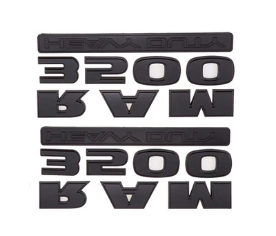 Juego de pares de emblemas izquierdo y derecho para Ram 3500 2015-2018 Heavy Duty negro mate Foto 1 de 3