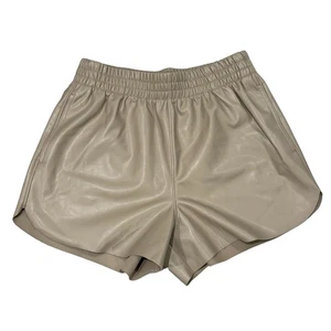 NWT Abercrombie & Fitch Taupe Vegan Leather Shorts, Women’s Size Medium - Picture 1 of 4