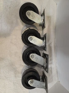 Pemco E-5 5" Wheel Heavy Duty Casters with Zerks Set of 4 Pre Owned - Picture 1 of 12