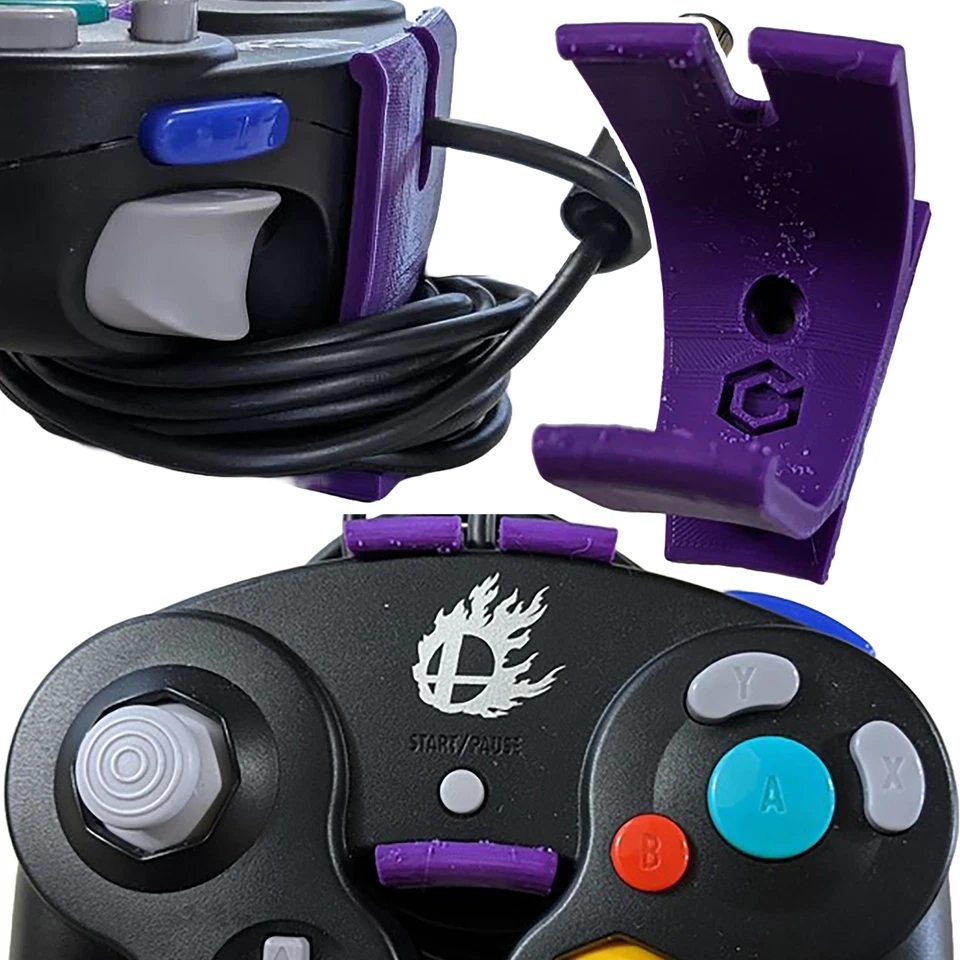 Nintendo GameCube Controller Wall Mount Clip Holder Hanger Bracket with Logo - Image 1 of 4