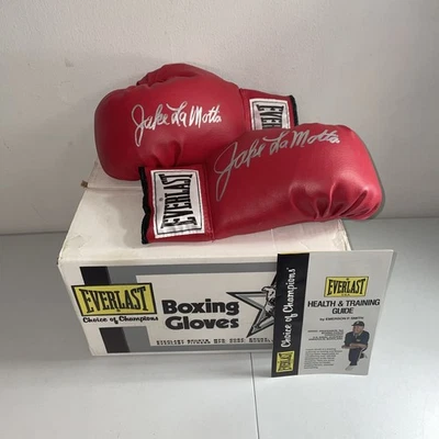 Guantes de Boxeo Jake LaMotta Raging Bull Doble Firmado Everlast 2712 en Caja Original Foto 1 de 4