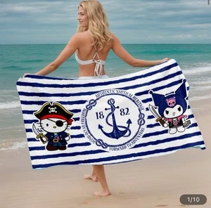 Kuromi Hello Kitty Towel Large Beach Or Bath Towel Soft Sanrio New Kids - Picture 1 of 7