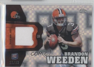 2012 Topps Chrome Rookie Relics X-Fractor /99 Brandon Weeden #RR4 RC - Image 1 of 2