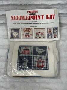 Kit artesanal vintage de punta de aguja - 4 lienzos e hilos de montaña rusa ganso dulce hogar - Imagen 1 de 2