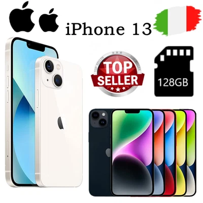 NUOVO Apple iPhone 13 - 128GB -Blu Bianco Rosso Rosa(Sbloccato) ✔️Originale - Immagine 1 di 4