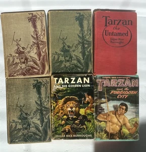 Tarzan Edgar Rice Burroughs Vintage Book Lot Of 6 Adventure Antique Classics - Bild 1 von 24