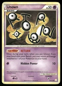 2010 Heavily Played Pokemon Unown 54/123 HeartGold & SoulSilver - Picture 1 of 3