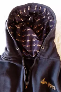 DAYLIGHT CURFEW Run The Jewels Dark Blue Gold Logo Full Zip Hoodie Jacket Sz XL - Picture 1 of 6