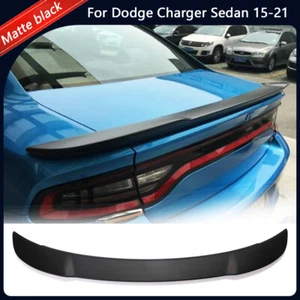 For Dodge Charger Sedan 15-21 Matte Black Rear Trunk Lip Spoiler Boot Tail Wing - Foto 1 di 10