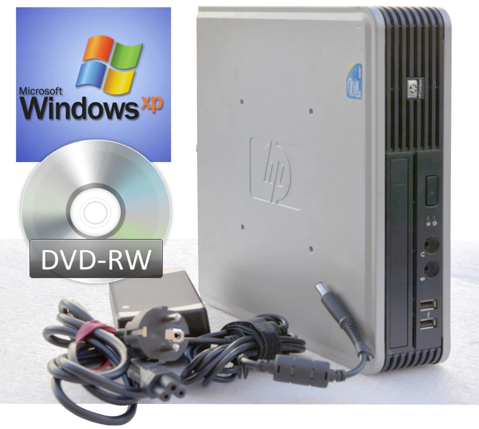 Micro PC HP Deskpro DC7800 Usdt Ultraslim 80GB HDD 2GB Dvd-Rw C2D CPU Windows XP - Image 1 of 4