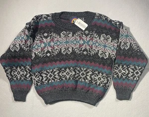 NWT Vintage New Era Youth Sz Small Crew Neck Knit Blue Color Sweater - Picture 1 of 6