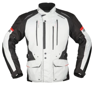 Modeka Striker 2 Herren Motorrad Jacke wasserdicht Textil hellgrau-schwarz - Bild 1 von 4