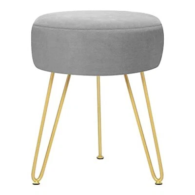 GERANT Multifunctional Vanity Stools - Velvet Round Ottoman Modern Dressing - Image 1 of 4