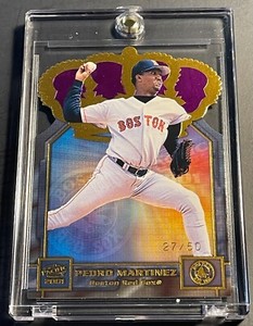 2001 PACIFIC GOLD CROWN DIE CUTS PURPLE FOIL #10 PEDRO MARTINEZ RED SOX SP 27/50
