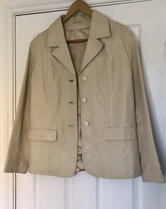 Vintage Super Soft Quality Leather Cream Blazer Jacket Design Sample Size 12-14 - Picture 1 of 13