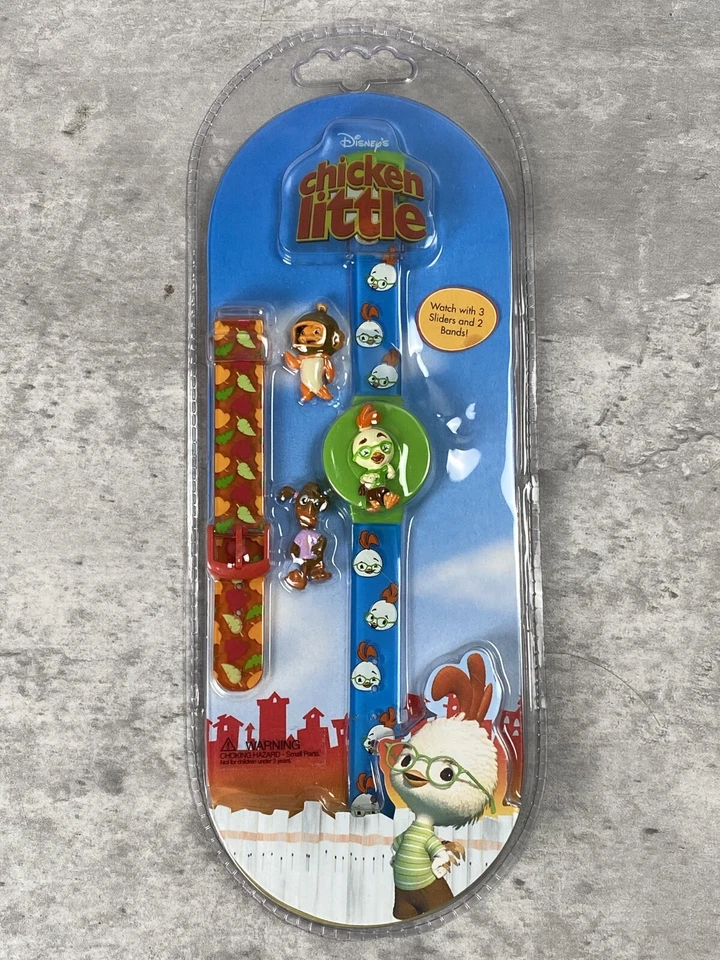 Relógio digital Disney's Chicken Little pulseiras e slides intercambiáveis vintage ano 2000 - Imagem 1 de 4