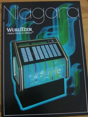Wurlitzer Means Music to Millions Niagara Double Sided Jukebox Flyer 1970's - Image 1 of 2