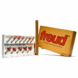 Complete! FREUD 'WOODWORKING ROUTER BIT SET' #91-100 w/ 13 Specialty Bits + BOX! - Picture 1 of 11