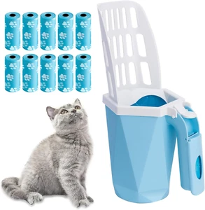 Cat Litter Scooper with Holder Kitty Litter Scoop with Bag, Cat Litter Shovel... - Picture 1 of 1