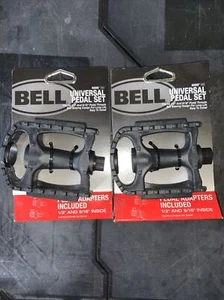 2 Paar Sets Bell Kicks 350 Universal Fahrrad Pedalset passend für 1/2"- 9/16" schwarz - Bild 1 von 2