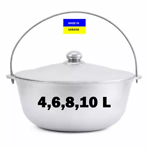 KAZAN Aluminum cauldron with bow and lid OUTDOOR COOKING CAMPFIRE 4,6,8,10 l - Picture 1 of 10