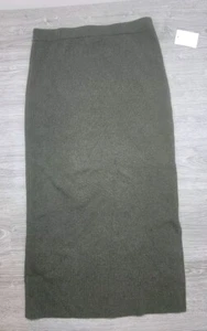 NWT NORDSTROM SIGNATURE Rib Wool & Cashmere Pencil Skirt In Olive Night Sz XS - Picture 1 of 7
