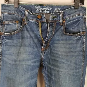 Wrangler Retro Jeans Mens 29x34 Blue Denim Cowboy Western Slim Straight JA013 - Picture 1 of 13