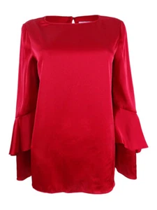 Tahari ASL Women's Flounce-Sleeve Charmeuse Top (XS, Ivory White) - Picture 1 of 4