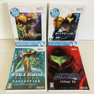 Metroid Nintendo Wii Prime, 2 Dark Echoes & 3 Corruption set of 4 Japan import - Picture 1 of 24