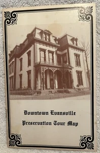 1980 Booklet Downtown Evansville Preservation Tour Map IN 50 Examples W/Sketches - Picture 1 of 6