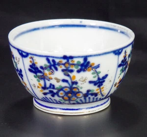 Tettau Tea Bowl Strawflower Porcelain c1800 German Blue Orange Green Gift Rare - Picture 1 of 13