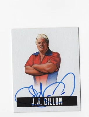 Tarjeta autógrafa de lucha libre J.J. Dillon 2014 Leaf Originals automática NWA WWE #JD1 Foto 1 de 2