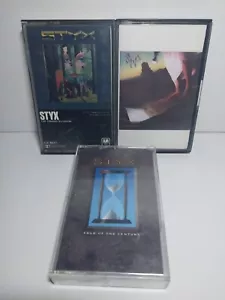 STYX - 3 Cassette Lot - Grand Illusion, Cornerstone & Edge Of The Century - Picture 1 of 5
