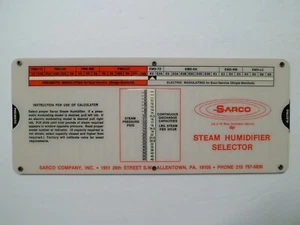 Sarco Dampfluftbefeuchter Selector Befeuchtungsrechner Allentown PA Vintage - Bild 1 von 6