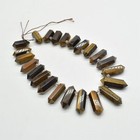 Tiger Eye Double Pointed Graduated Beads- 30- 45mm, Jewellery making