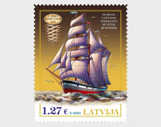 Latvia - History of Navigation - Three-Mast Barquentine - Image 1 of 1