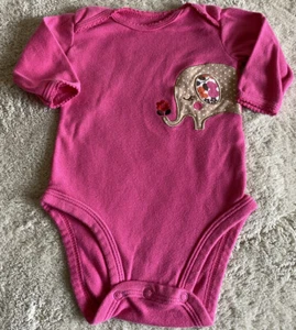 Just One You Girls Rosa Marrón Elefante Flores Manga Larga Una Pieza 3 Meses - Imagen 1 de 7