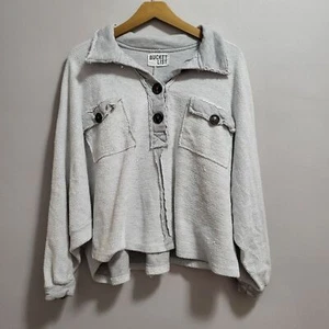 Bucket List Oversized Cropped Reverse Stoff Kragen Sweatshirt One Size - Bild 1 von 7